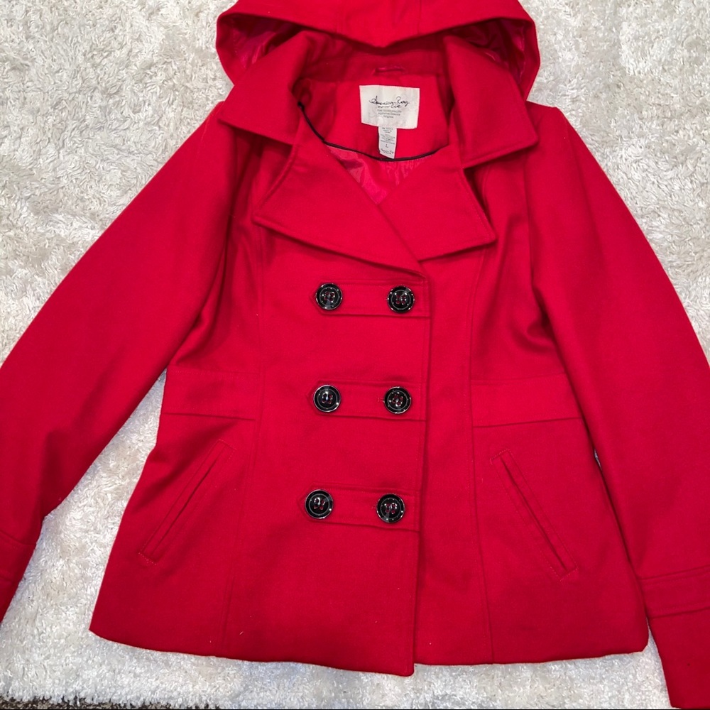 Red Pea Coat by American Rag